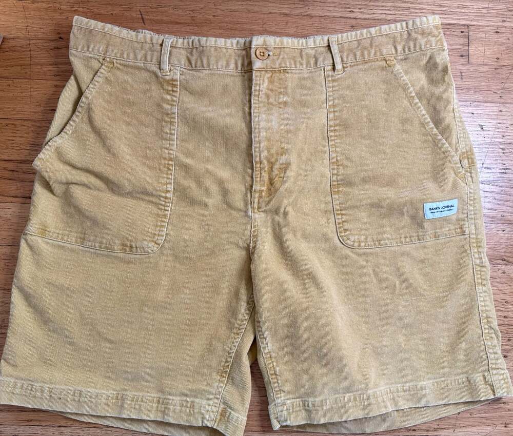 Banks Journal Corduroy Utility Shorts – Mustard Yellow – Size 38